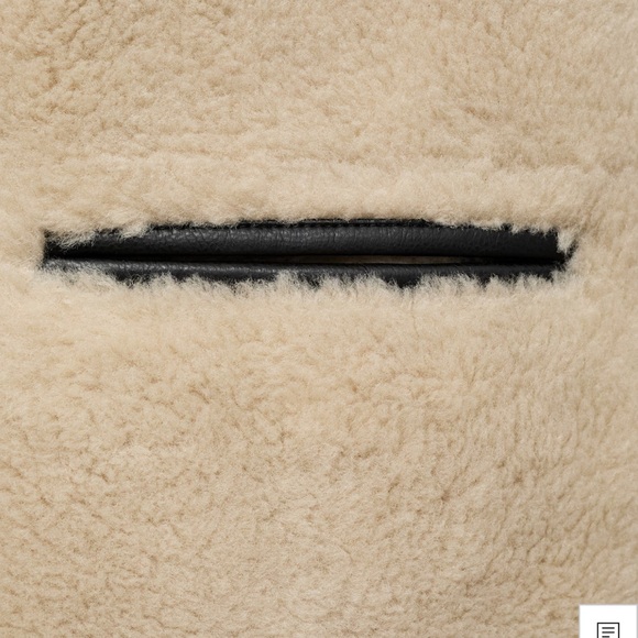 Mango Cream Teddy Jacket with Black Accents - Picture 10 of 12